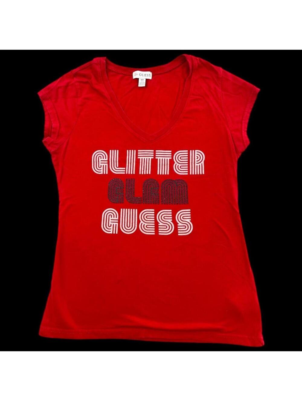 Guess "Glitter Glam Guess" Graphic Tee